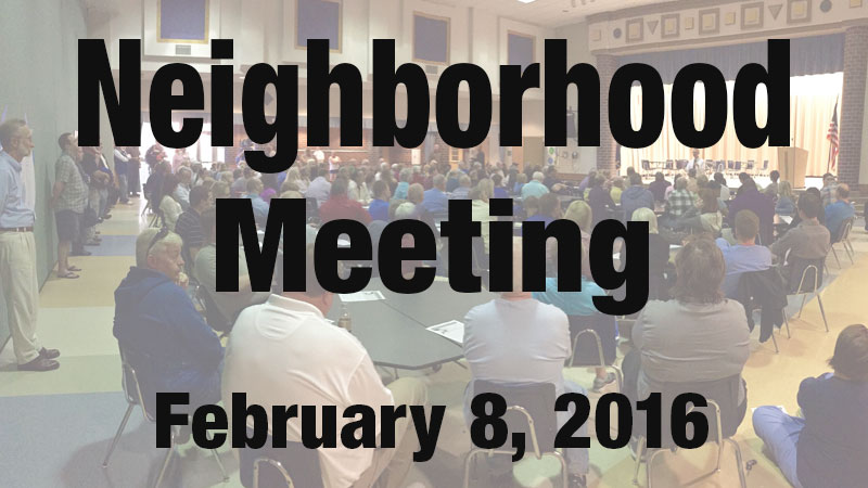Neighborhood Meeting: February 8 – 86th & Lafayette Road